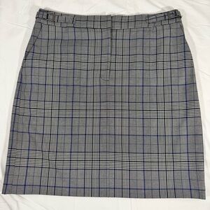 Halogen Gray Plaid Women's Skirt Dark Academia Work Lifestyle